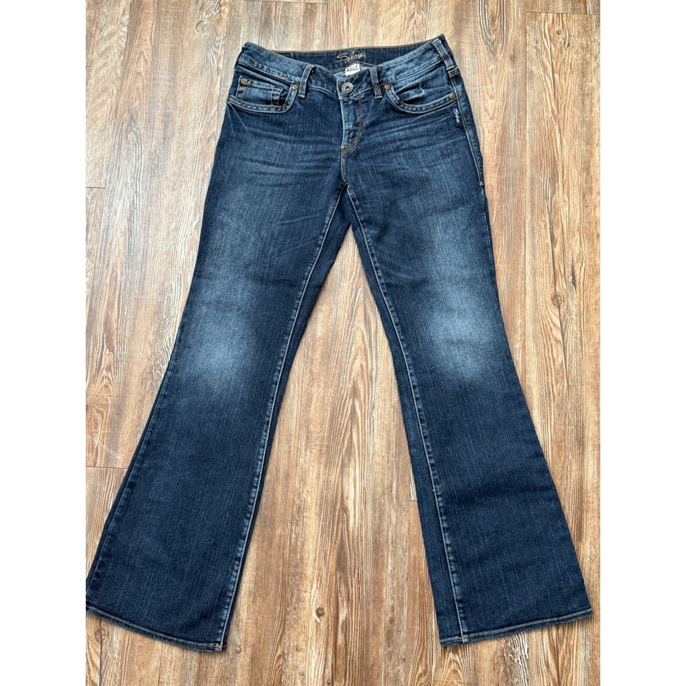 Silver Jeans Co Company Aiko Bootcut Dark Blue Wash Denim Jeans 28 31 Y2K Style